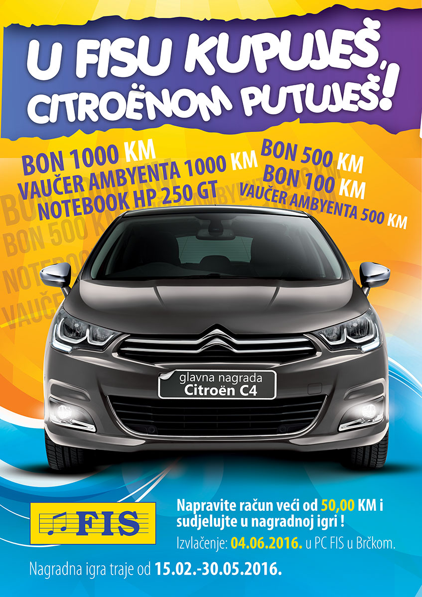 FIS nagradna igra 2016 - "U Fisu kupuješ, Citroenom putuješ"
