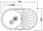 Sudoper ugradbeni 740x440mm - Slika 3