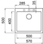 Sudoper granit QUADRA 105 G51 - Slika 2